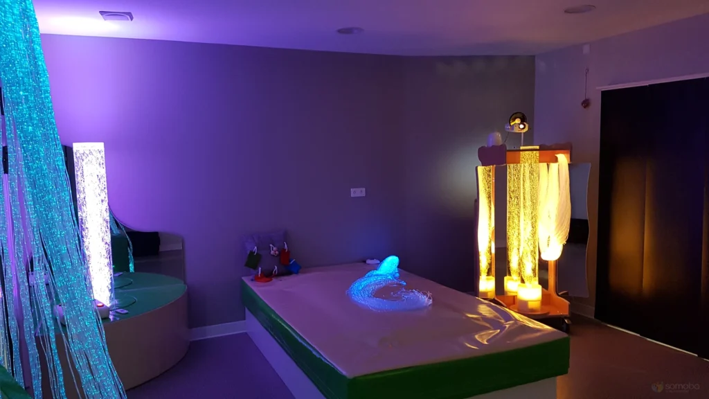 matelas à eau dans une salle multisensorielle professionnelle