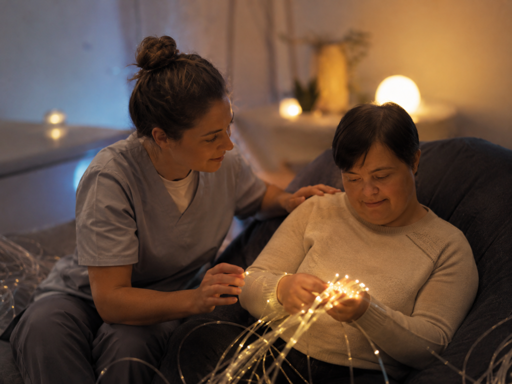 Observation des signes d’apaisement pendant une séance multisensorielle