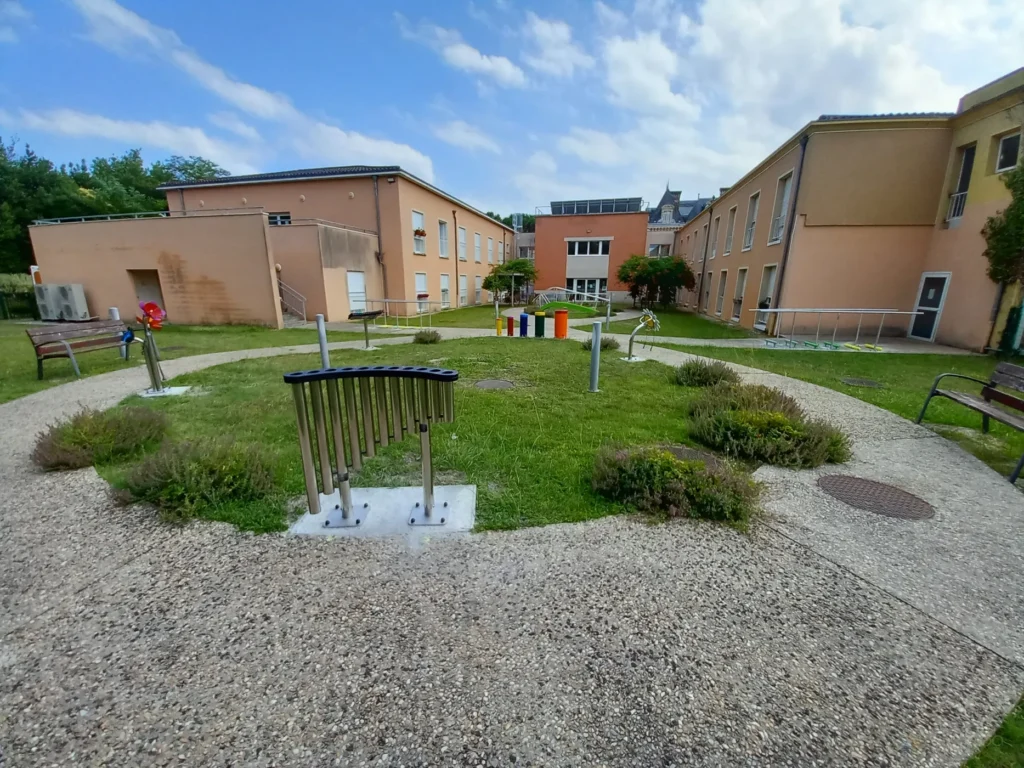éléments musicaux, extérieur, jardin, bancs