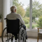 personne âgée à mobilité réduite, pensif