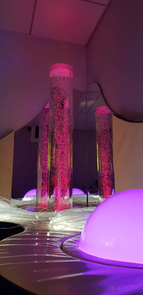 colonne à bulles, fibre optique, dôme lumineux 