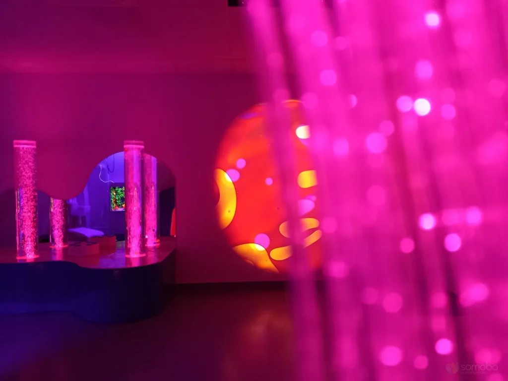 fibre optique, colonnes à bulles, projection

