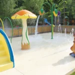 jeu d'eau, enfant, extérieur, eau